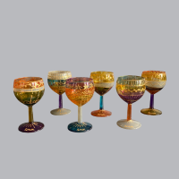 Handbeschilderde wijnglaasjes 6 stuks