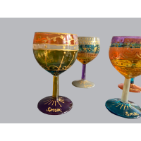 Handbeschilderde wijnglaasjes 6 stuks