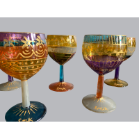 Handbeschilderde wijnglaasjes 6 stuks