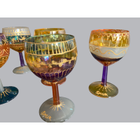 Handbeschilderde wijnglaasjes 6 stuks