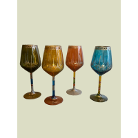Handbeschilderde wijnglazen 4 stuks