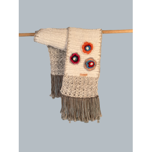 Sjaal wit met bloemen