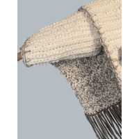 Sjaal wit met bloemen