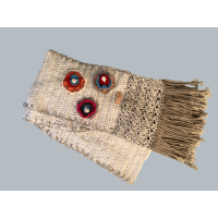 Sjaal wit met bloemen