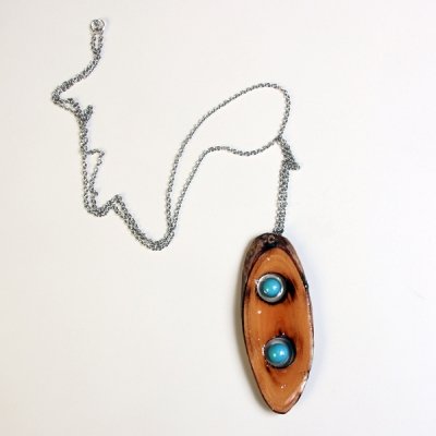 Halsketting Boomstam pendule zilverkleur