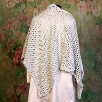 Omslagdoek off-white gehaakt