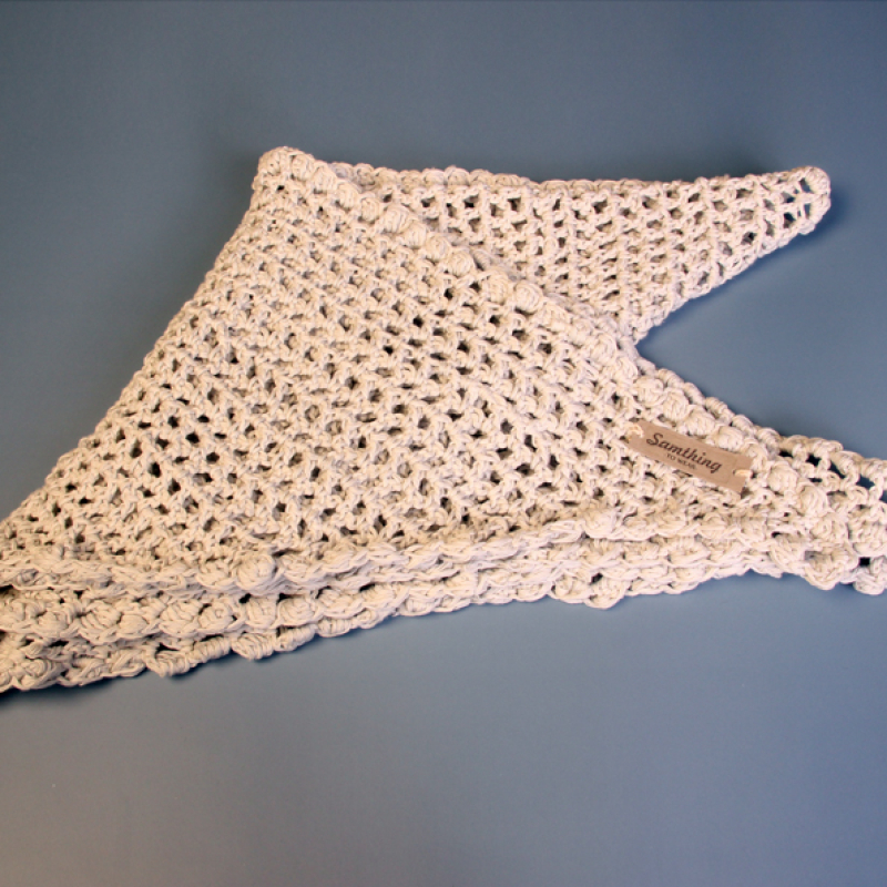 Omslagdoek off-white gehaakt