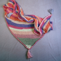 Omslagdoek Roze multi gehaakt