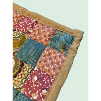 Babydeken quilt Pink Blue Ocre