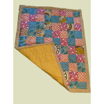 Babydeken quilt Pink Blue Ocre