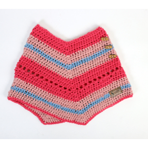 Poncho gehaakt rood 1-2 jaar