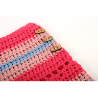 Poncho gehaakt rood 1-2 jaar