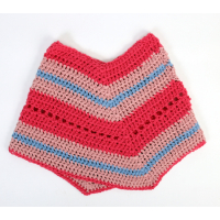 Poncho gehaakt rood 1-2 jaar