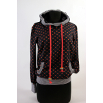Hoodie "Darkblue Square Flower" maat S/M