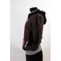 Hoodie "Darkblue Square Flower" maat S/M