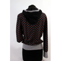 Hoodie "Darkblue Square Flower" maat S/M