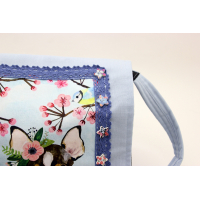 Tas "Hond roze bloem"