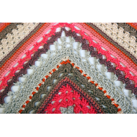 Omslagdoek rood gehaakt