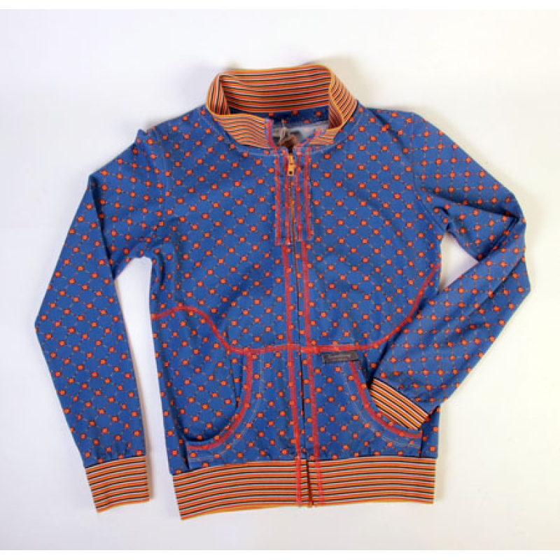 Vest blue square flower