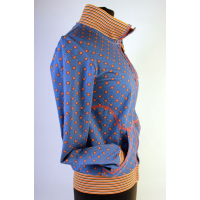 Vest blue square flower