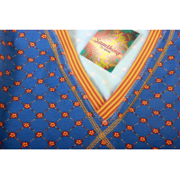 Sweater blue square flower