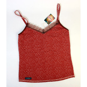 Top Roestbruin met kant