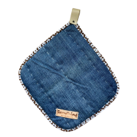 Pannenlap Denim Patchwork D set van 2 