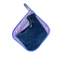 Pannenlap Denim Patchwork E set van 2 