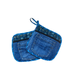 Pannenlap Denim Patchwork G set van 2 