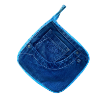 Pannenlap Denim Patchwork H set van 2 