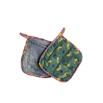 Pannenlap Denim Patchwork I set van 2 