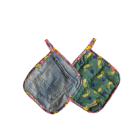 Pannenlap Denim Patchwork I set van 2 