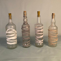 Decoratiefles melkglas met LED