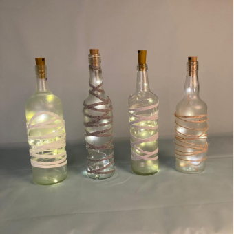 Decoratiefles melkglas met LED