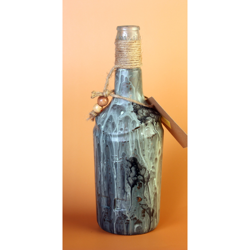 Decoratiefles Oudgroen/zwart