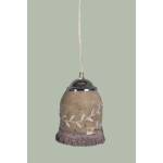 Hanglamp Beton zilver franje 75