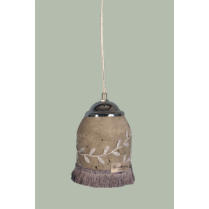 Hanglamp Beton zilver franje 75