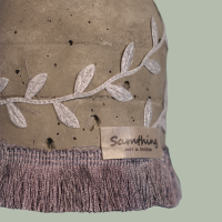 Hanglamp Beton zilver franje 75