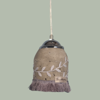 Hanglamp Beton zilver franje 75