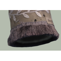 Hanglamp Beton zilver franje 75