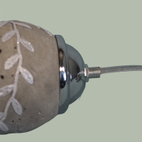 Hanglamp Beton zilver franje 75