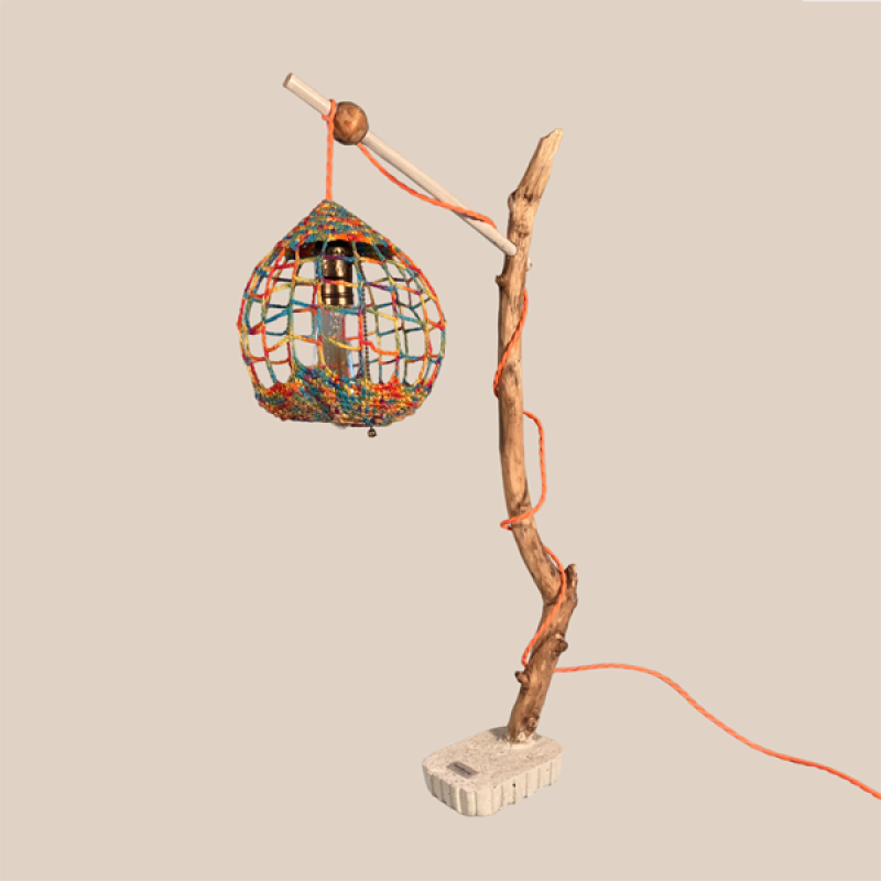 Lamp Branch multi color hooked 77