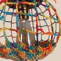 Lamp Branch multi color hooked 77