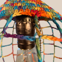 Lamp Branch multi color hooked 77