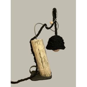 Lamp boomstam zwarte jute 85
