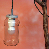 Lamp branch hooked old green 04