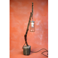 Lamp branch hooked old green 04