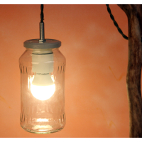 Lamp branch hooked old green 04