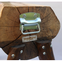 Bijzettafel boomstam met houten poten