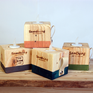 Waxinehouder van pallethout